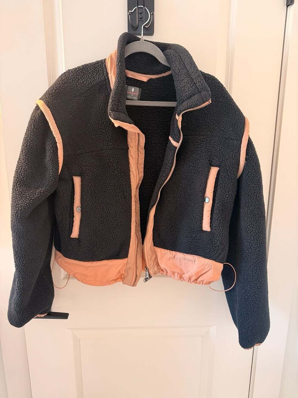 Free People Hit The Slopes Fleece Jacket Black Size M